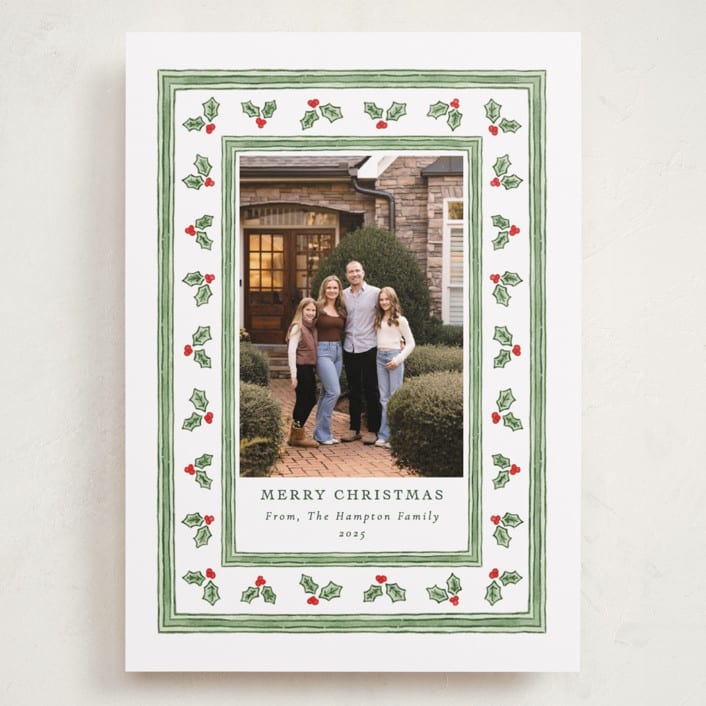 "Holly Berry Frame" - Holiday Cards in Snow by Lauren Jopling - Front