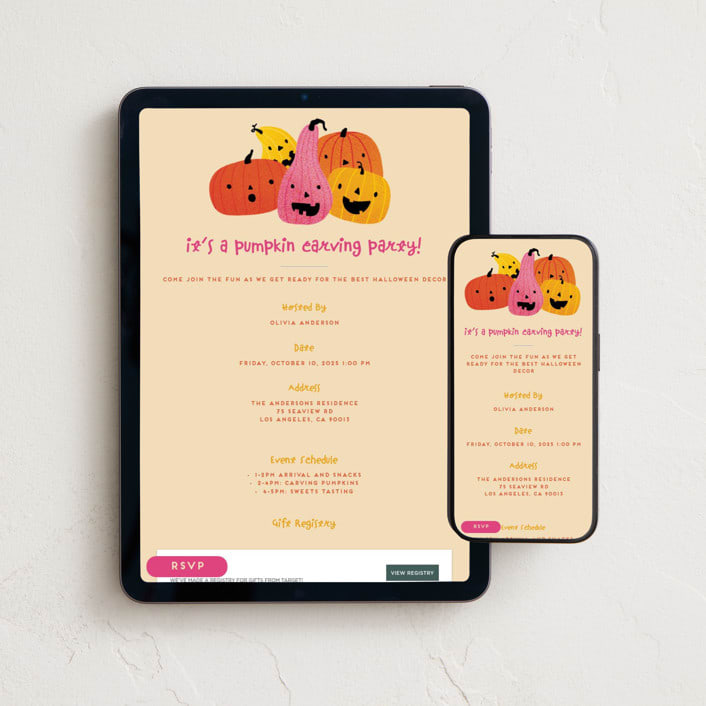 "Fun Faces" - Online Holiday Party Invitations in Cake by Claudia Orengo - Mobile + desktop layout