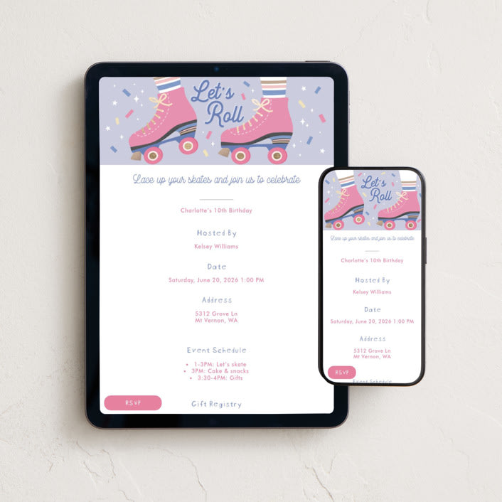 "Lets Roll" - Online Kids Birthday Invitations in Candy by Karidy Walker - Mobile + desktop layout