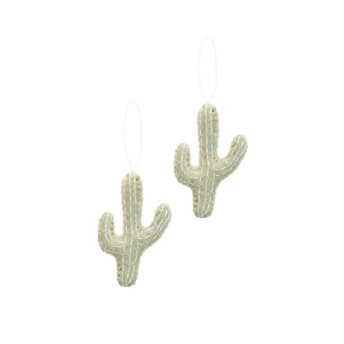 "Cactus Ornaments - Set of 2" - Ornaments in green by Global Goods Partners