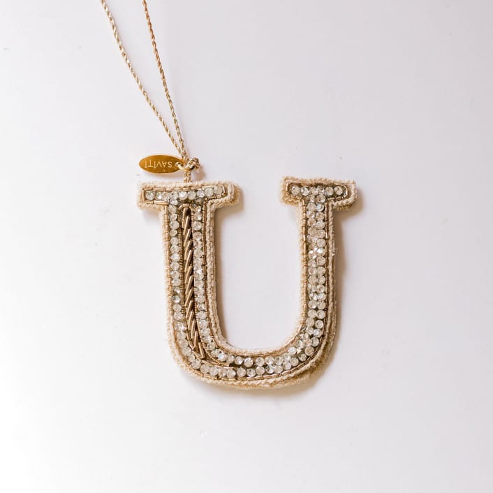 "Personalized Handmade Letter Ornament - Large U" - Ornaments in silver by Courtney Bedi