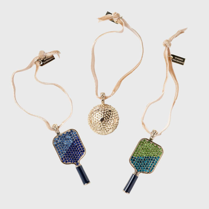 "Pickleball boxed gift set" - Ornaments in multicolor by Joanna Buchanan