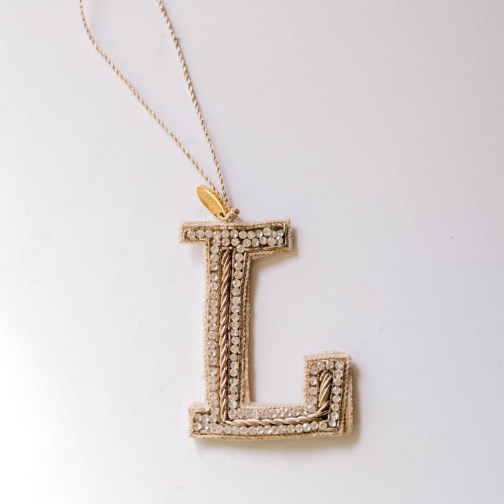 "Personalized Handmade Letter Ornament - Large L" - Ornaments in silver by Courtney Bedi