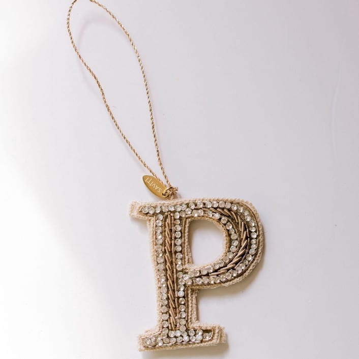 "Personalized Handmade Letter Ornament - Large P" - Ornaments in silver by Courtney Bedi