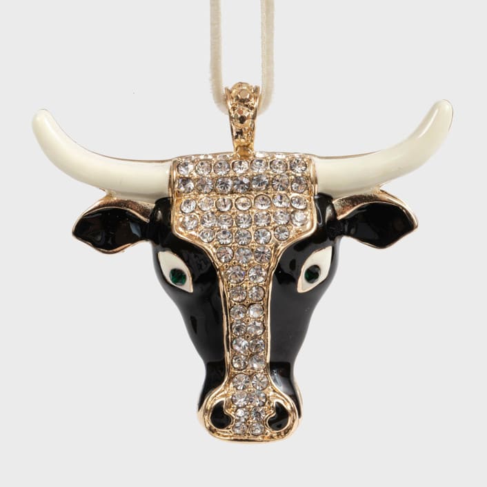 "Taurus hanging ornament" - Ornaments in black by Joanna Buchanan