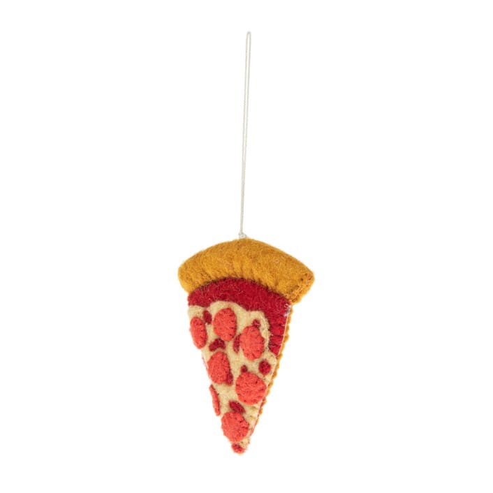 "Felt Pizza Ornament" - Ornaments in multicolor by Global Goods Partners