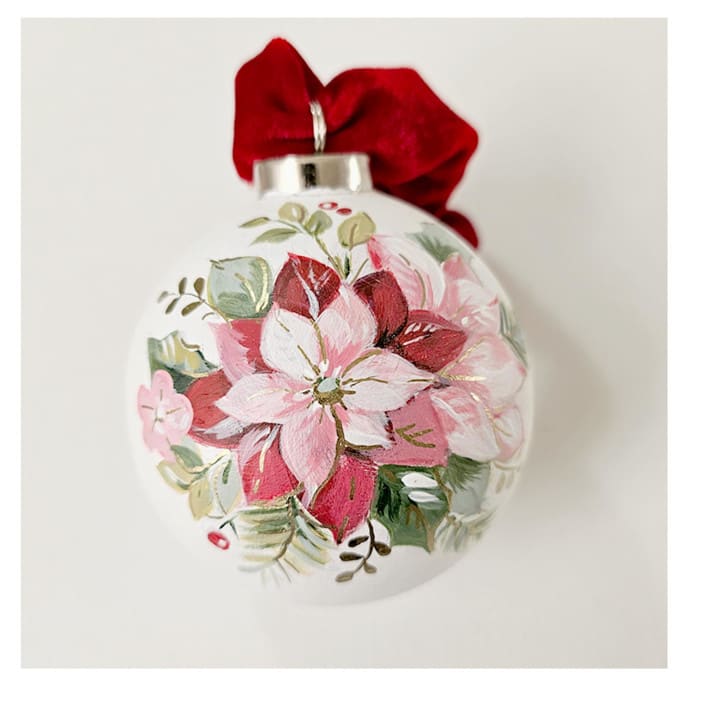 "Personalized 2 Poinsettia's Ceramic Ornament/3.5"" - Ornaments in multicolorassorted-colors by AlisonJerry