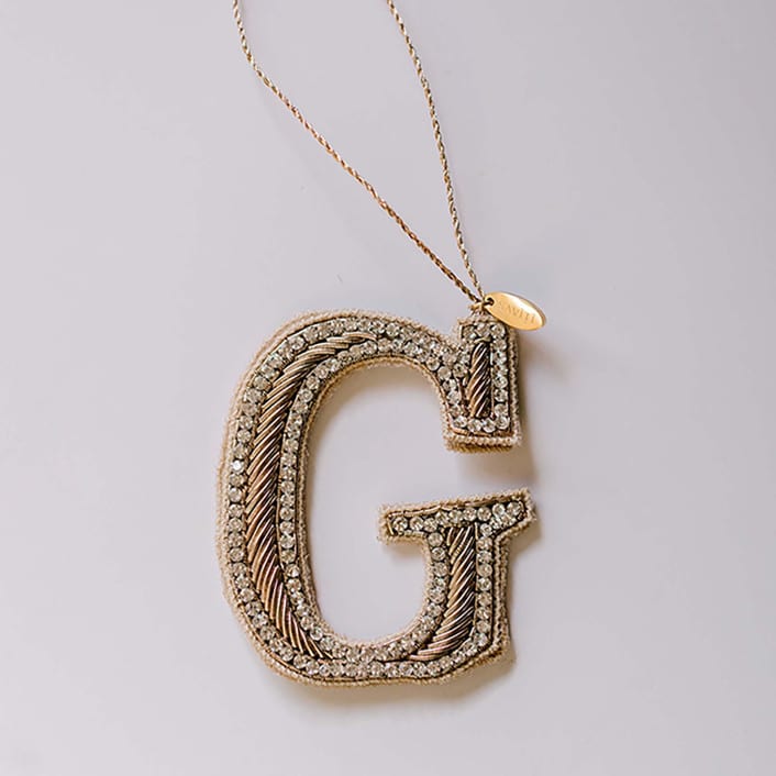 "Personalized Handmade Letter Ornament - Large G" - Ornaments in silver by Courtney Bedi