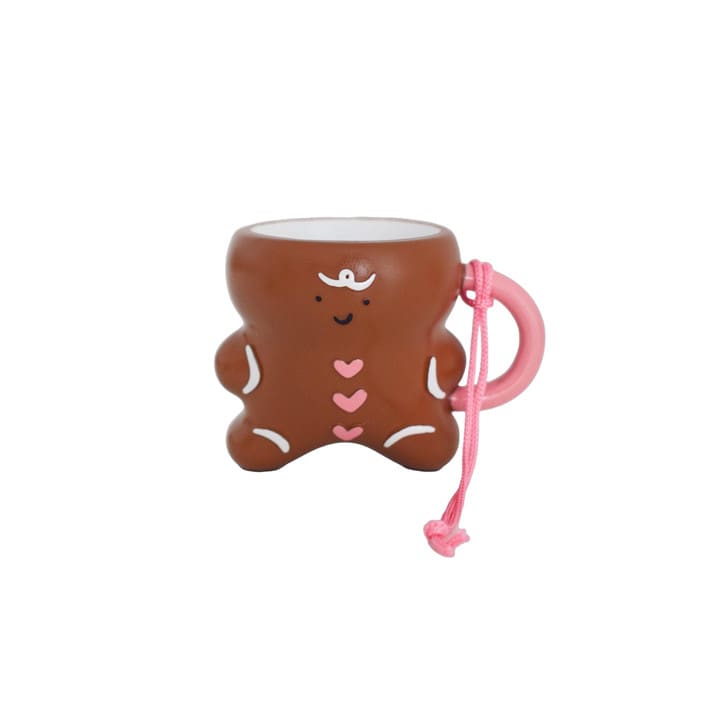 "Baking Spirits Bright Gingerbread Man Mug Ornament - Set of 1" - Ornaments in brown by Jollity and Co