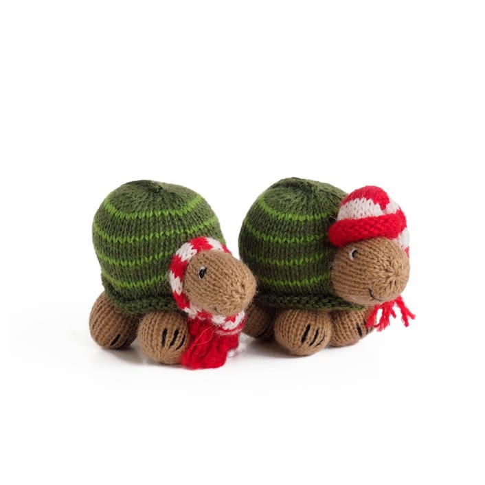 "Turtle Ornaments, set of 2" - Ornaments in green by Melange Collection