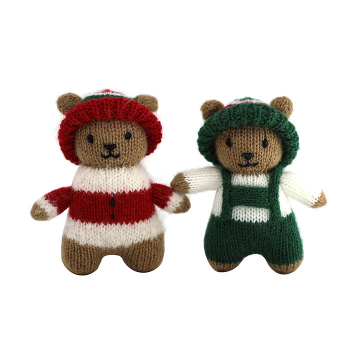 "Swiss Bear Ornaments, set of 2" - Ornaments in multicolor by Melange Collection
