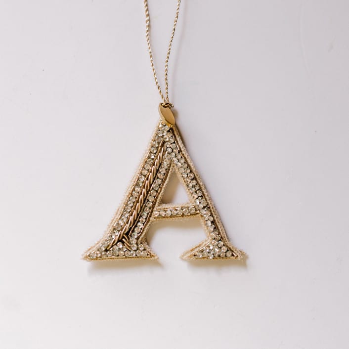 "Personalized Handmade Letter Ornament - Small A" - Ornaments in silver by Courtney Bedi