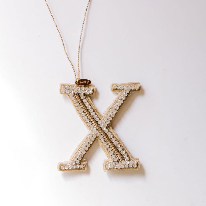"Personalized Handmade Letter Ornament - Large X" - Ornaments in silver by Courtney Bedi
