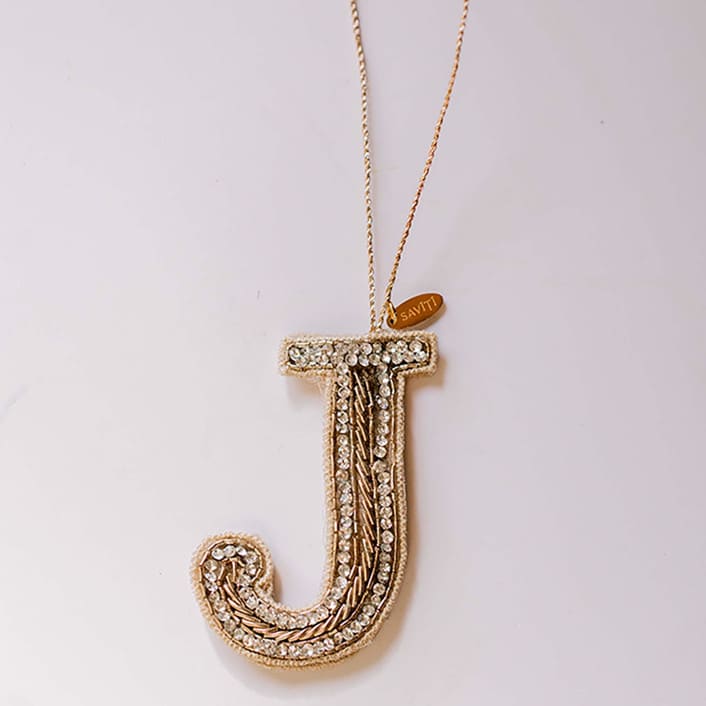 "Personalized Handmade Letter Ornament - Large J" - Ornaments in silver by Courtney Bedi