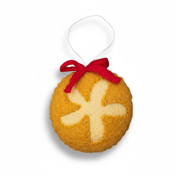 "Felt Sourdough" - Ornaments in beige by Global Goods Partners