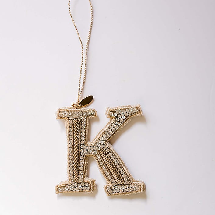 "Personalized Handmade Letter Ornament - Large K" - Ornaments in silver by Courtney Bedi