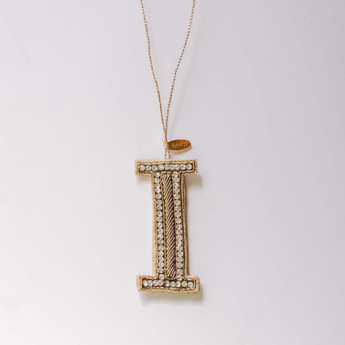 "Personalized Handmade Letter Ornament - Large I" - Ornaments in silver by Courtney Bedi