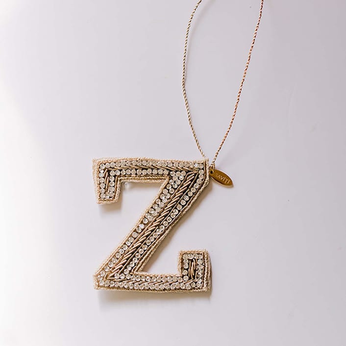 "Personalized Handmade Letter Ornament - Large Z" - Ornaments in silver by Courtney Bedi