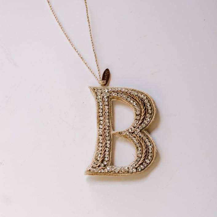"Personalized Handmade Letter Ornament - Large B" - Ornaments in silver by Courtney Bedi