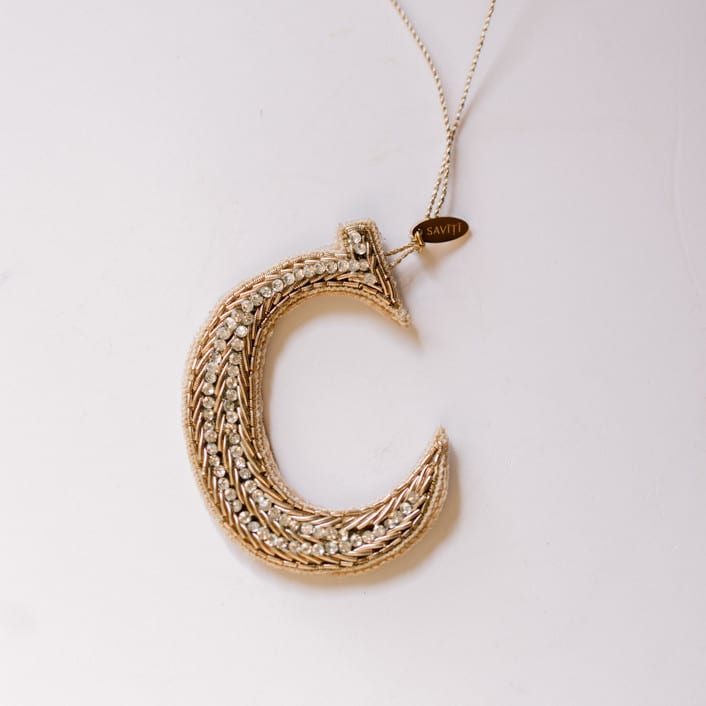 "Personalized Handmade Letter Ornament - Large C" - Ornaments in silver by Courtney Bedi