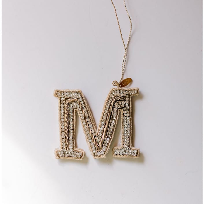 "Personalized Handmade Letter Ornament - Large M" - Ornaments in silver by Courtney Bedi