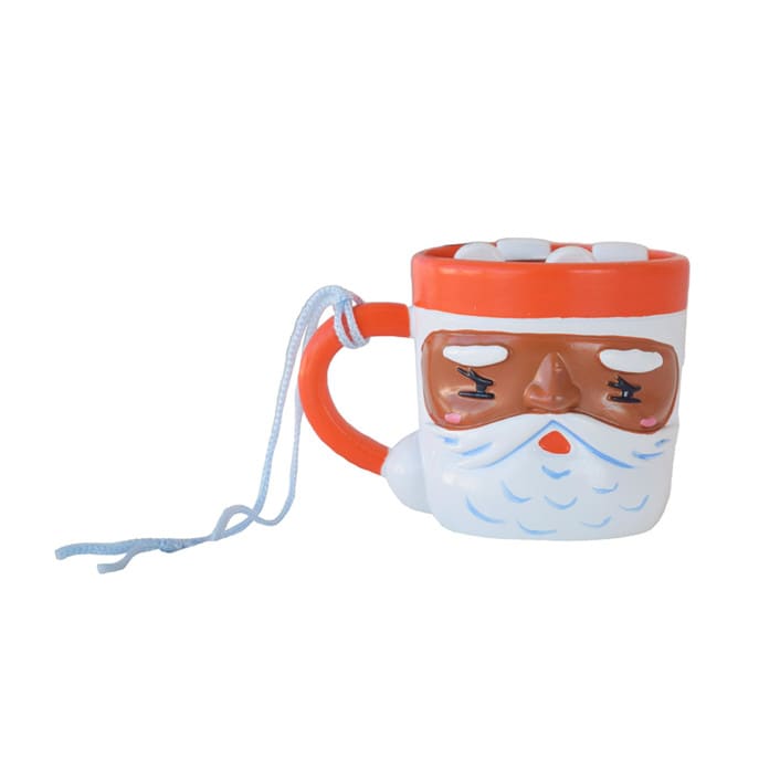 "Baking Spirits Bright Santa Mug Ornament (Brown) - Set of 1" - Ornaments in brown by Jollity and Co