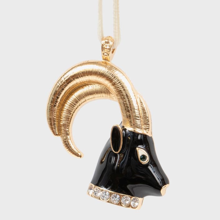 "Capricorn hanging ornament" - Ornaments in black by Joanna Buchanan