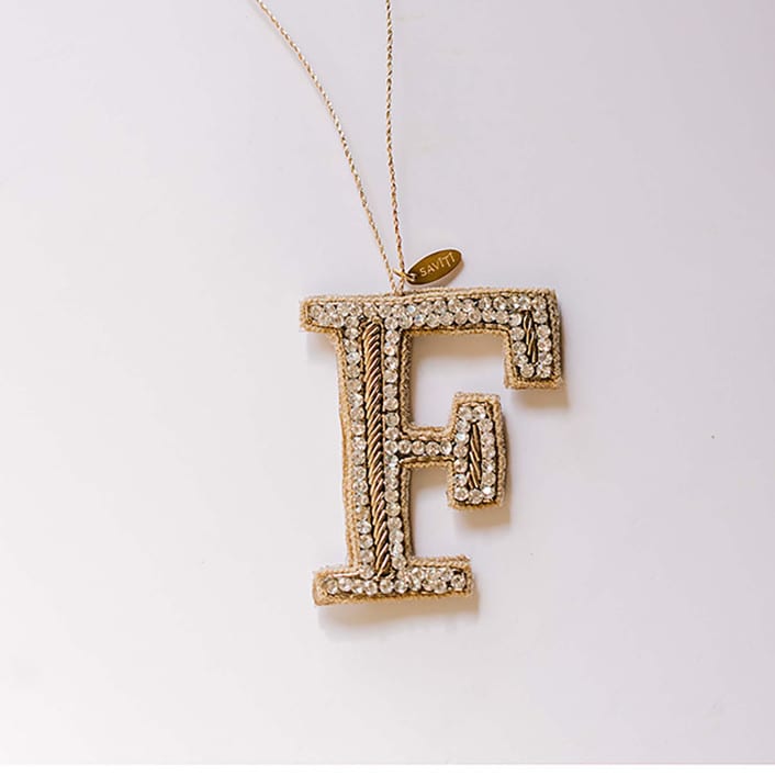 "Personalized Handmade Letter Ornament - Large F" - Ornaments in silver by Courtney Bedi