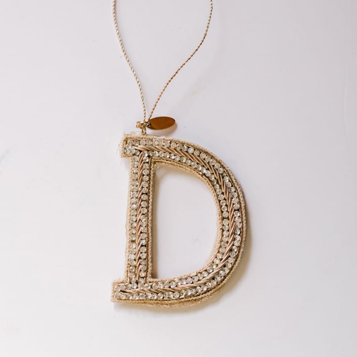 "Personalized Handmade Letter Ornament - Large D" - Ornaments in silver by Courtney Bedi
