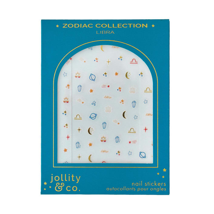 "Zodiac Libra Nail Stickers - Set of 1 Sheet, 100 Nail Stickers" - Party Favors in multicolor by Jollity and Co