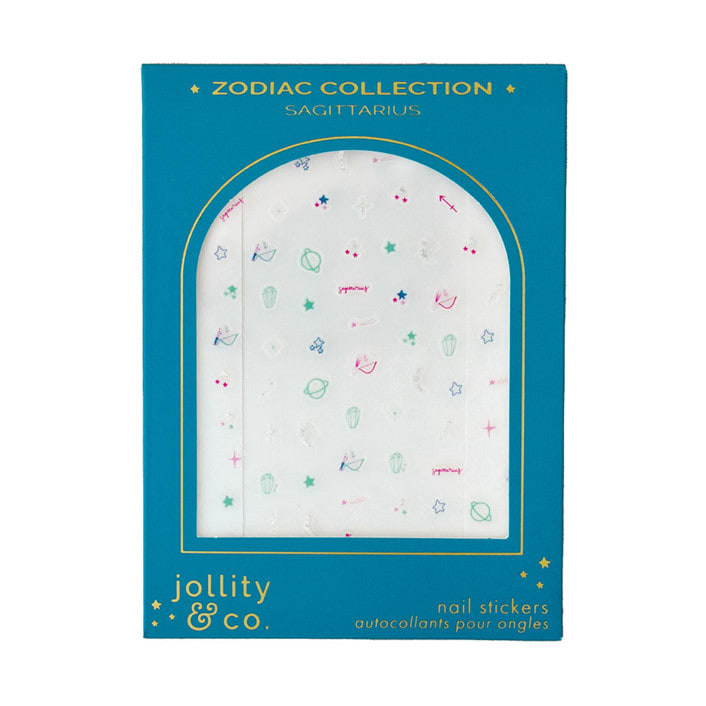 "Zodiac Sagittarius Nail Stickers - Set of 1 Sheet, 100 Nail Stickers" - Party Favors in multicolor by Jollity and Co