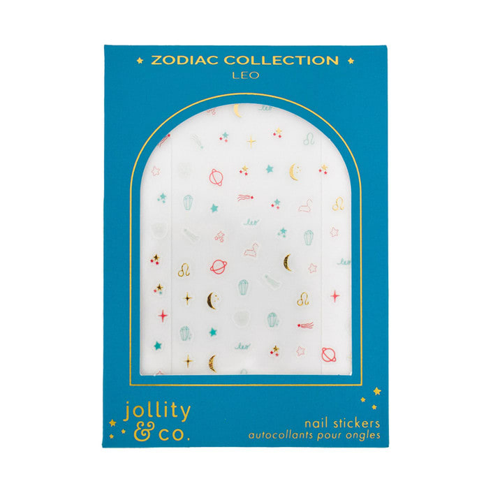 "Zodiac Leo Nail Stickers - Set of 1 Sheet, 100 Nail Stickers" - Party Favors in multicolor by Jollity and Co
