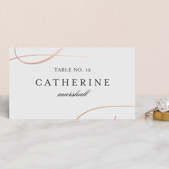 "So in Love" - Place Cards in Cloud by Stacey Meacham - Front with Free Guest Printing