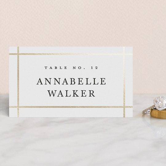 "Formal Affair" - Place Cards in Cloud by Stacey Meacham - Front with Free Guest Printing