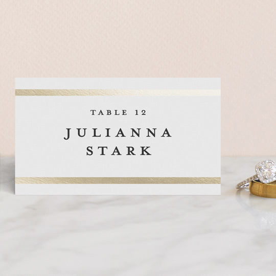 "Lovely Script" - Place Cards in Cotton by Stacey Meacham - Front with Free Guest Printing
