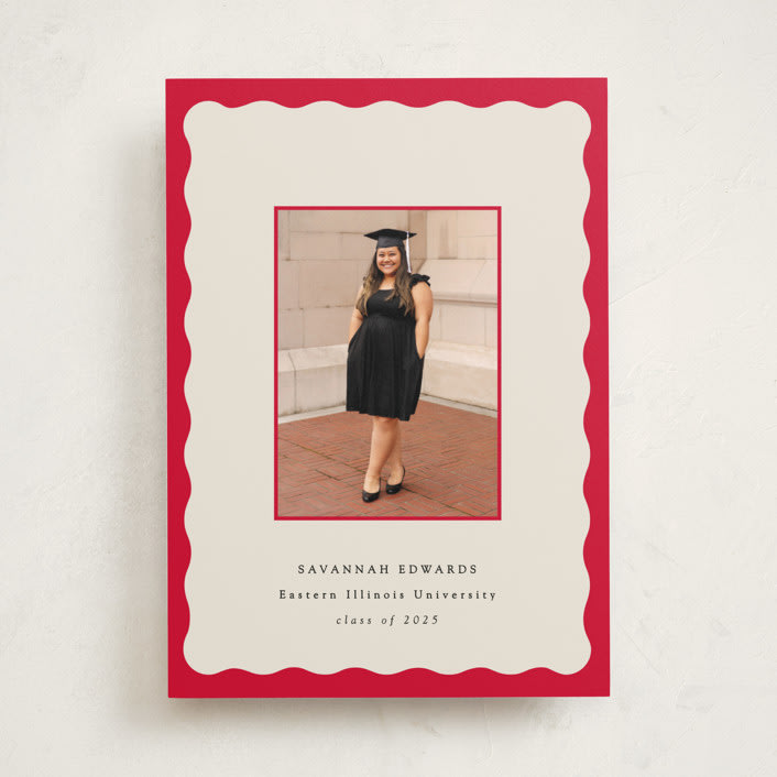"Decorative Frame" - Graduation Announcements in Crimson by Baumbirdy - Front