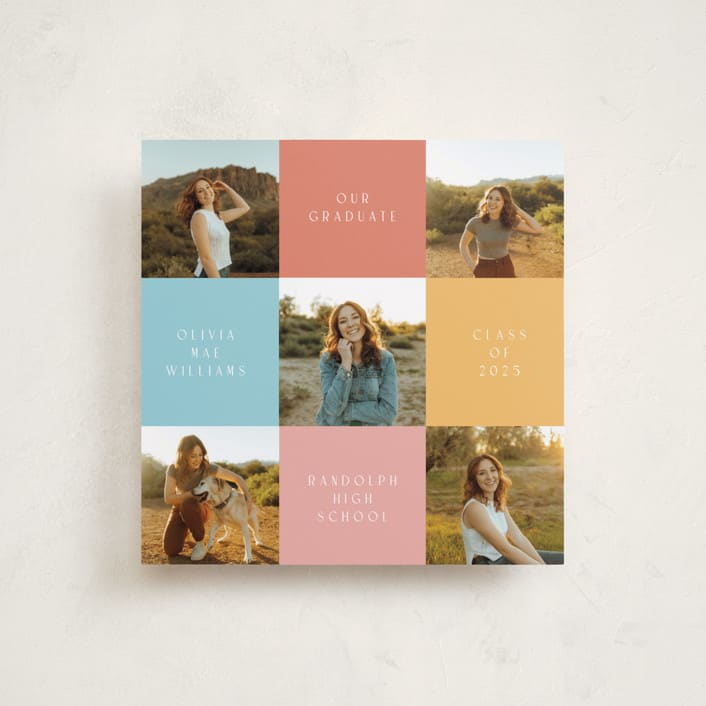 "Stacking Up" - Graduation Announcements in Cinnamon by Randi Cirelli - Front