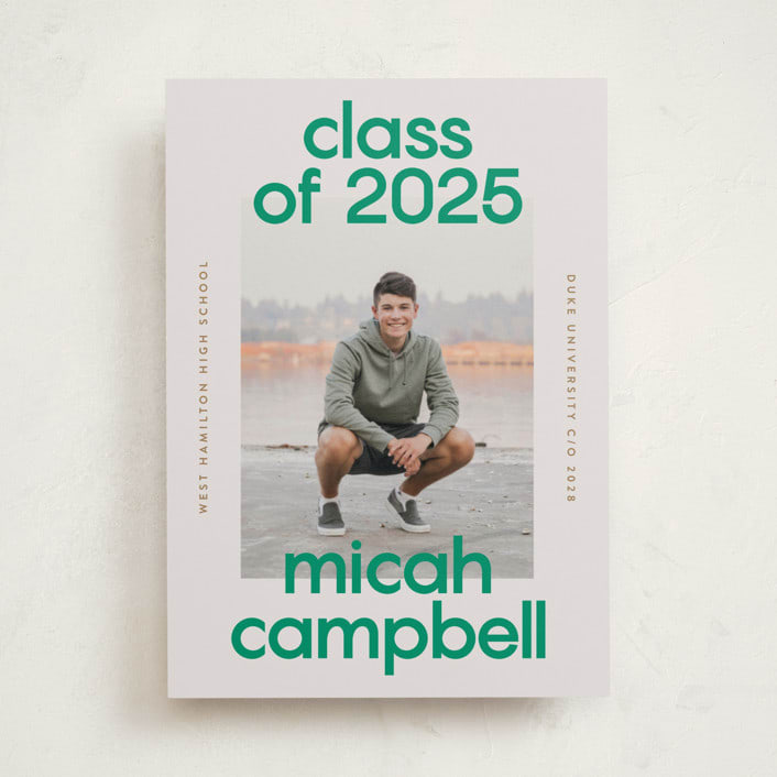 "School Color Duo" - Graduation Announcements in Grass by Jackie Crawford - Front