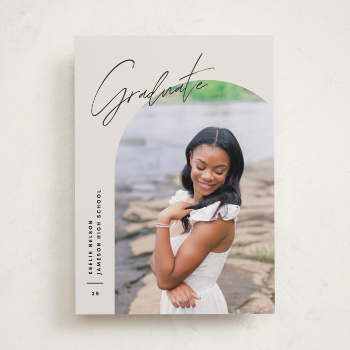 "Arc Over" - Graduation Announcements in Vanilla by Pixel and Hank - Front