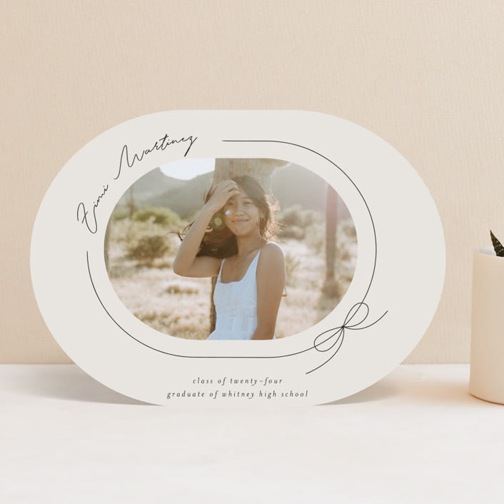 "Etna" - Graduation Announcements in Latte by Blustery August - Front