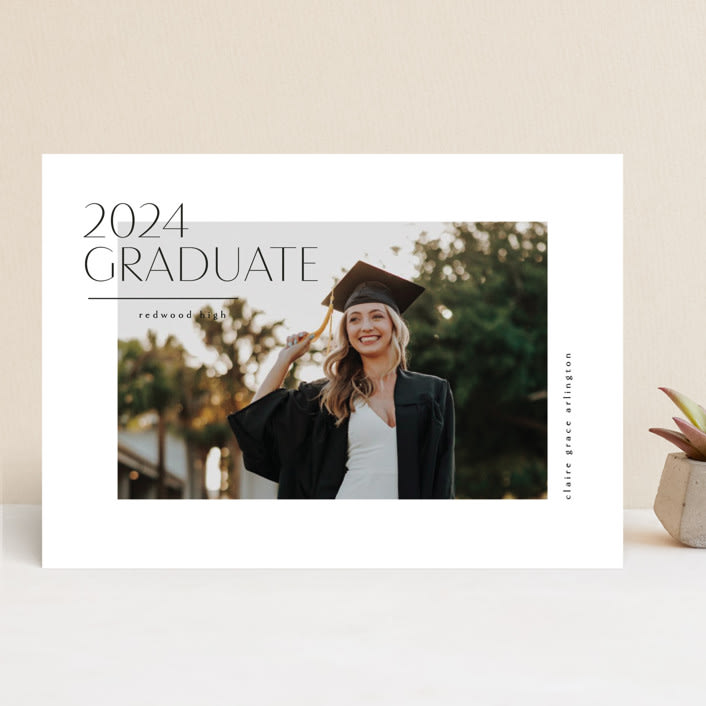 "Cornered" - Graduation Announcements in Silk by Kelly Schmidt - Front