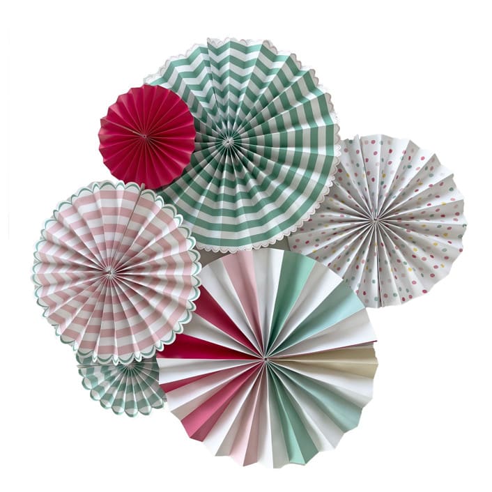 "It's a Party Fans - Set of 6" - Party Hanging Decor in multicolor by Jollity and Co