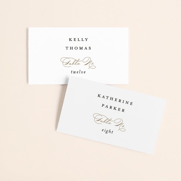 "Finale" - Place Cards in Noir by Kimberly FitzSimons - Front with Free Guest Printing