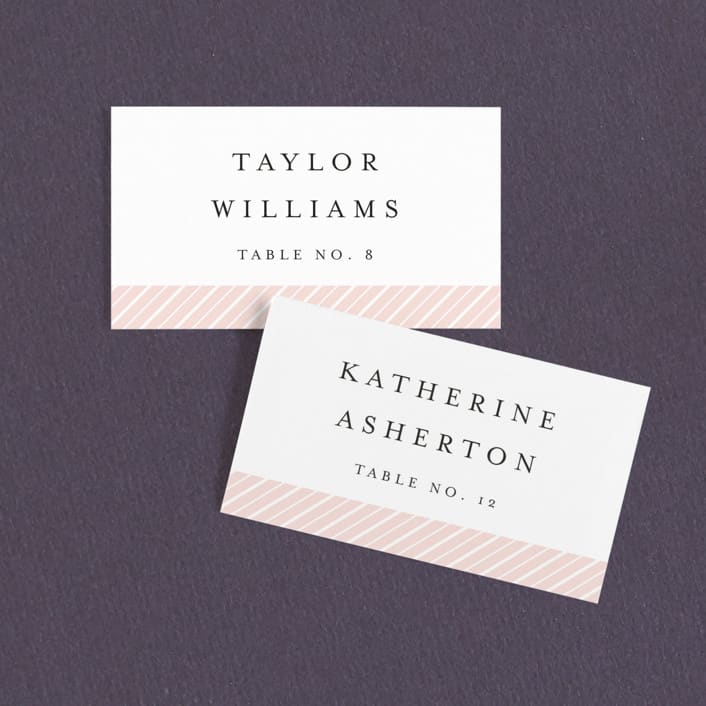"over and over" - Place Cards in Soft Peach by Lea Delaveris - Front with Free Guest Printing