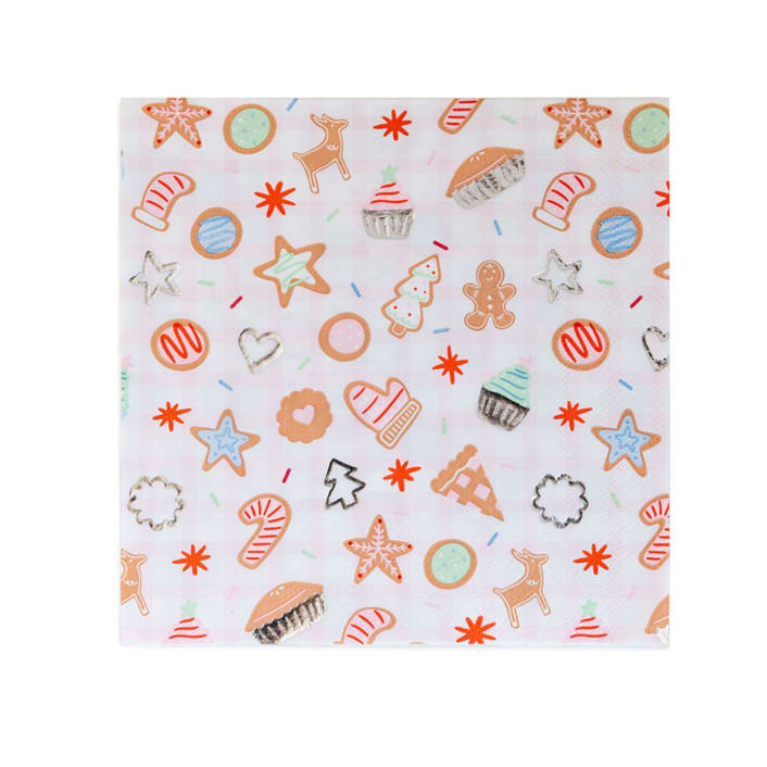 "Baking Spirits Bright Pink Baking Large Napkins - Set of 16" - Party Napkins in multicolor by Jollity and Co