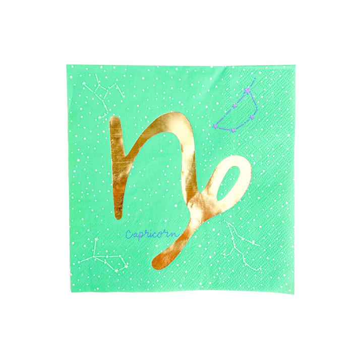 "Zodiac Capricorn Large Napkins - Set of 16" - Party Napkins in blue by Jollity and Co