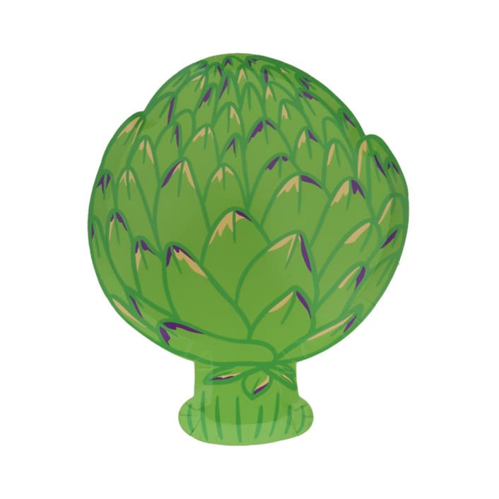 "Le Dinner Artichoke Dinner Plates - Set of 8" - Party Plates and Bowls in green by Jollity and Co