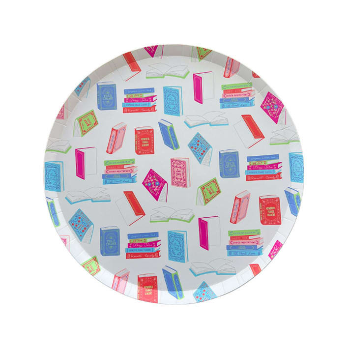 "Book Club Dessert Plates - Set of 8" - Party Plates and Bowls in multicolor by Jollity and Co