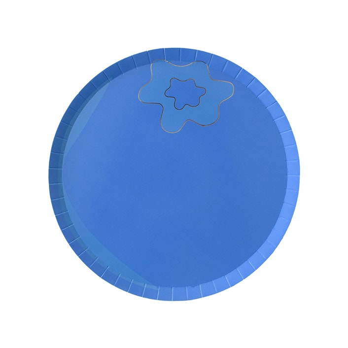 "Le Dinner Blueberry Dessert Plates - Set of 8" - Party Plates and Bowls in blue by Jollity and Co