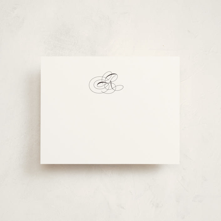 "simple monogram" - Personalized Stationery Cards in Porcelain by Lori Wemple - Front